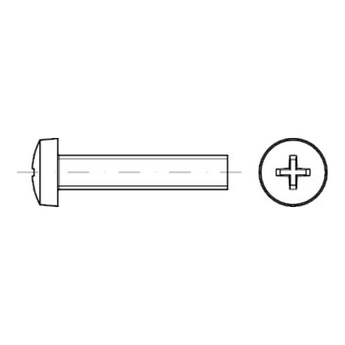 DIN 7985 Vis à tête cylindrique bombée, 4.8 galZn -H M3x18 KP