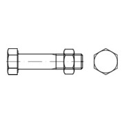 DIN 7990 Vis hexagonale avec écrou, pour constructions en acier, Mu 4.6 tZn ÜZ M12x105 HP