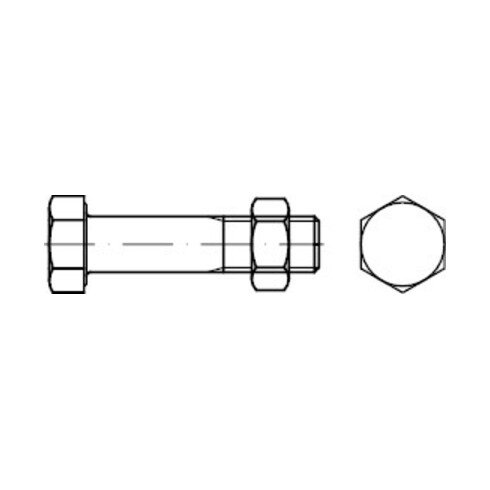 DIN 7990 Vis hexagonale avec écrou, pour constructions en acier, Mu 4.6 tZn ÜZ M12x50 HP