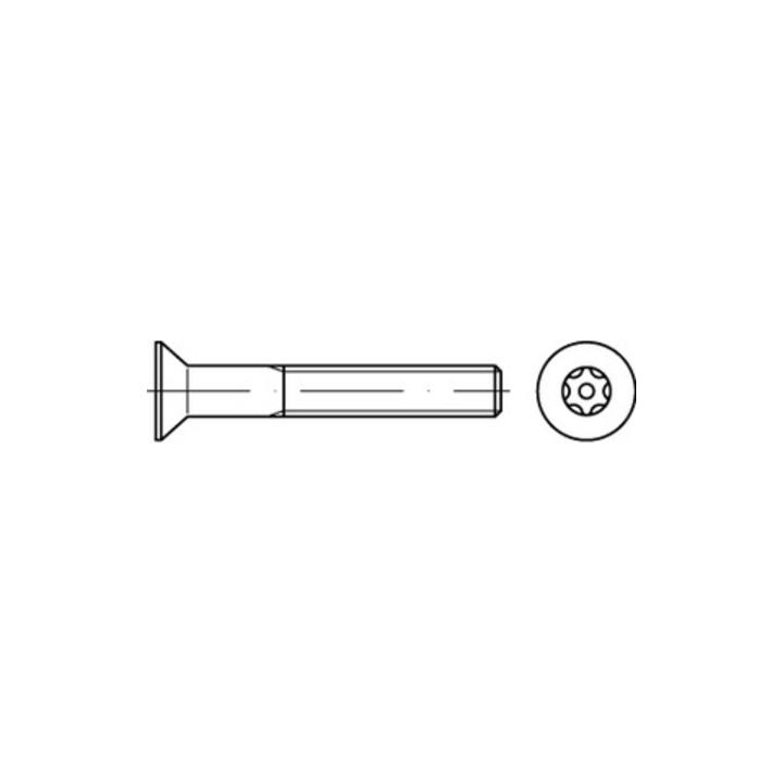 DIN 7991/ISO 10642 Diebstahlhemmende Senkschraube M4x40 Edelstahl A2 blank TX-TR