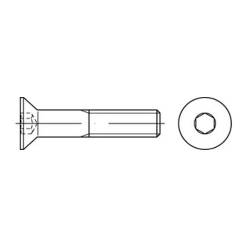 DIN 7991/ISO 10642 Senkschraube 10.9 Stahl M 10 x 50 galvanisch verzinkt A2F getempert Innensechskant