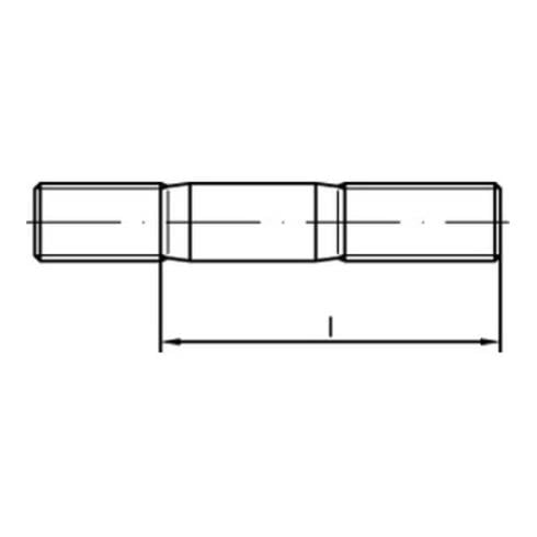 DIN 835 Stiftschraube M6x20 Stahl 5.8 blank