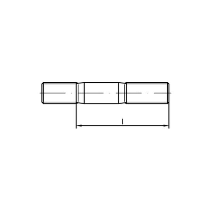 DIN 835 Stiftschraube M8x90 Stahl 5.8 blank