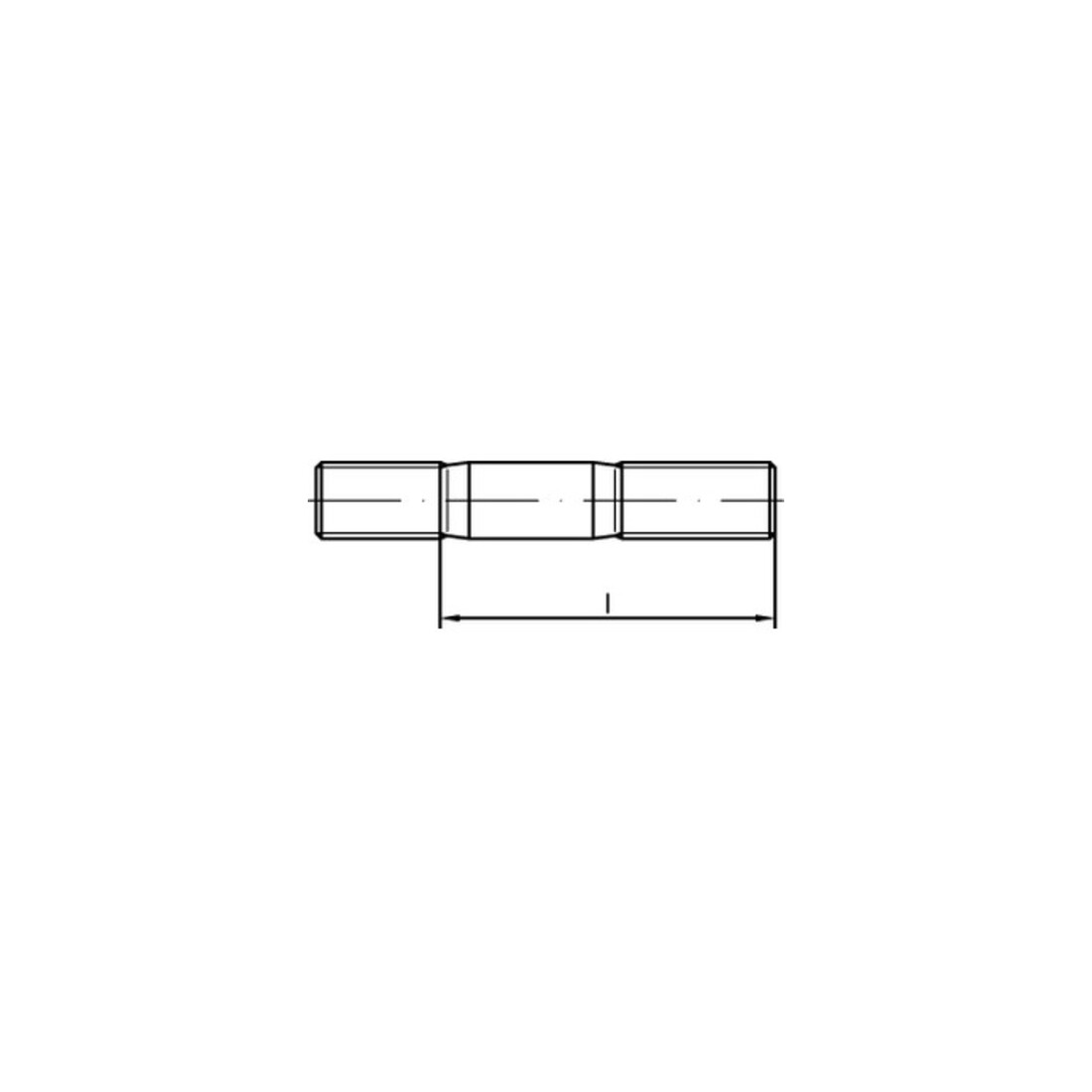 DIN 835 Stiftschraube M8x90 Stahl 5.8 blank