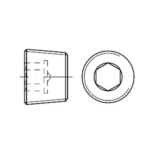 DIN 906 Verschlussschraube mit Innensechskant, kegeliges FEIN-Gewinde, Edelstahl A4 R 1/4 A HP