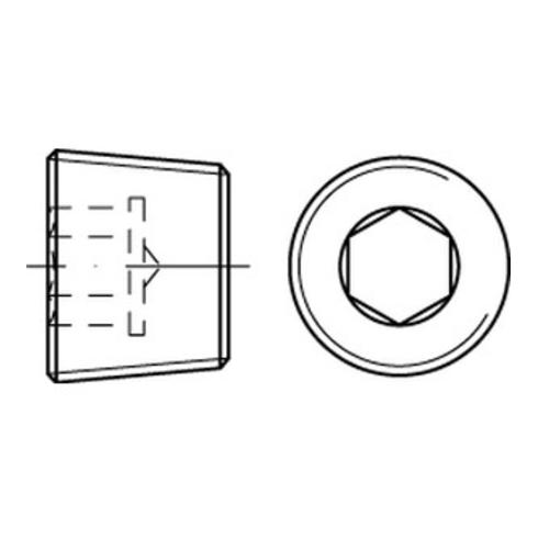 DIN 906 Verschlussschraube mit Innensechskant und kegeligem Feingewinde, Edelstahl A4-70, blank, metrisch