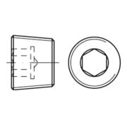 DIN 906 Verschlussschraube mit Innensechskant und kegeligem Feingewinde, Messing, blank, imperial