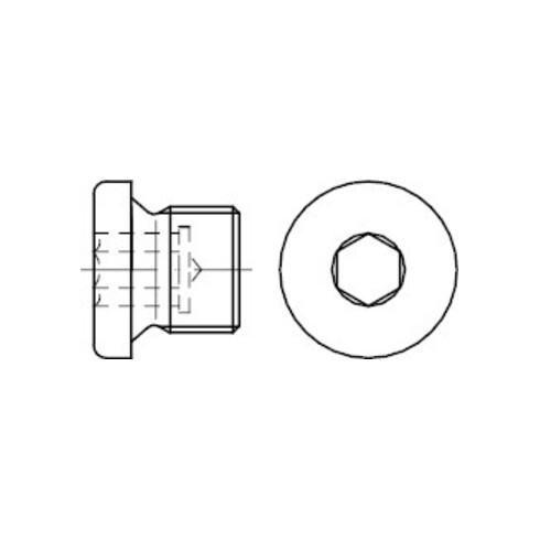 DIN 908 Verschlussschraube mit Bund und Innensechskant, zylindrisches FEIN-Gewinde, Edelstahl A4 M16x1,5 HP