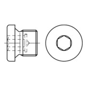 DIN 908 Verschlussschraube mit Bund Innensechskant Feingewinde, Edelstahl A4-70, blank