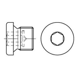 DIN 908 Verschlussschraube Feingewinde VG Stahl 5.8 blank Innensechskant m. Bund