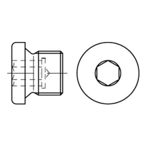 DIN 908 Verschlussschraube mit Bund Innensechskant Rohrgewinde, Edelstahl, blank, imperial