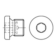 DIN 908 Verschlussschraube mit Bund Innensechskant Rohrgewinde, Edelstahl, blank, imperial