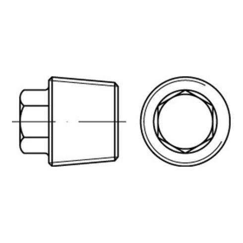 DIN 909 Verschlussschraube mit Außensechskant kegeliges Feingewinde, Stahl 5.8, blank, imperial