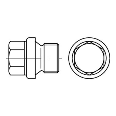 DIN 910 Verschlussschraube Feingewinde VG M12x1,5 Stahl 5.8 galvanisch verzinkt ASK m. Bund