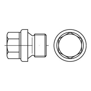 DIN 910 Verschlussschraube mit Bund Außensechskant schwer Feingewinde, Messing, blank