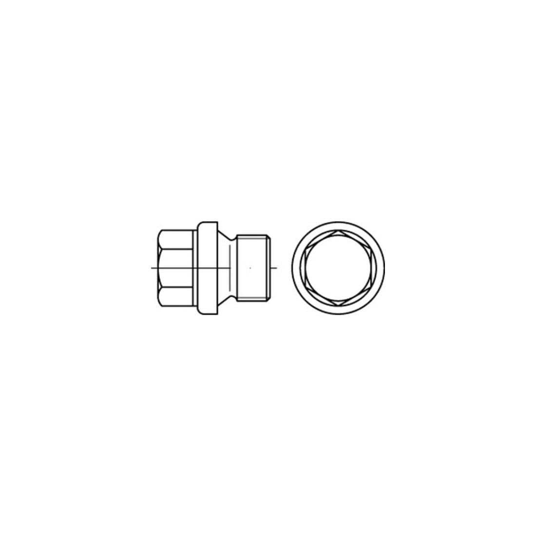 DIN 910 Verschlussschraube mit Bund Außensechskant schwer Feingewinde, Messing, blank