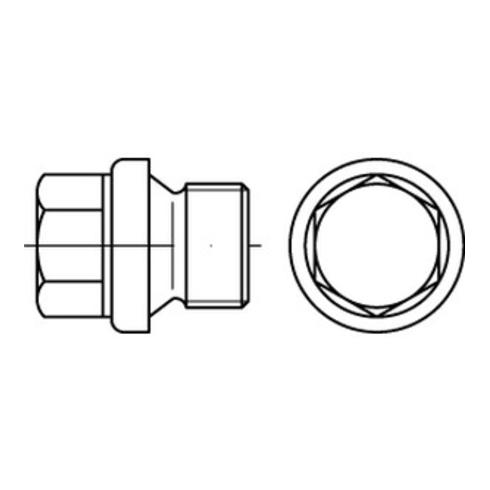 DIN 910 Verschlussschraube mit Bund Außensechskant schwer Feingewinde, Edelstahl A4-70, blank