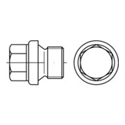 DIN 910 Verschlussschraube mit Bund Außensechskant schwer Rohrgewinde, Messing, blank, imperial-3