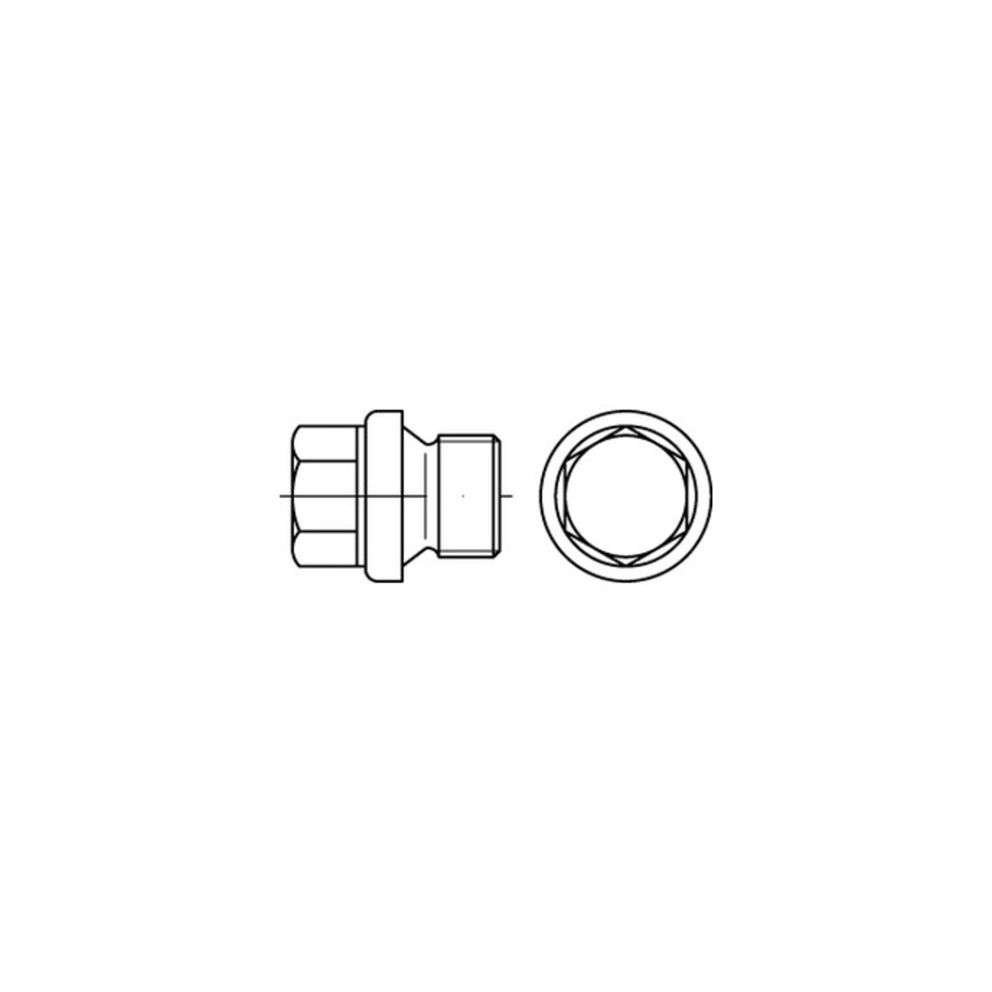 DIN 910 Verschlussschraube mit Bund Außensechskant schwer Rohrgewinde, Messing, blank, imperial