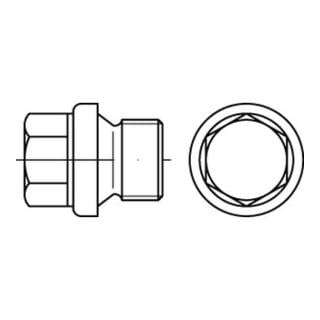 DIN 910 Verschlussschraube mit Bund Außensechskant schwer Rohrgewinde, Stahl 5.8, blank, imperial
