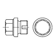 DIN 910 Vis de fermeture avec collerette, hexagone extérieur, lourd, filet FEIN cylindrique, 1.4571 EG 1 A avec ventilation HP-1