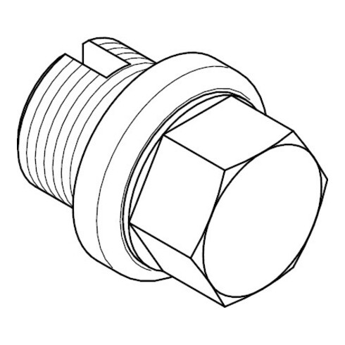 DIN 910 Vis de fermeture avec collerette, hexagone extérieur, lourd, filetage cylindrique FEIN, 1.4571 CE 1/2 A avec ventilationHP