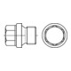 DIN 910 Vis de fermeture avec collerette, hexagone extérieur, lourd, filetage cylindrique fin, ST galZn M33x2 HP-1