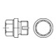 DIN 910 Vis de fermeture avec collerette, hexagone extérieur, lourd, filetage fin cylindrique FEIN, 1.4571 EG 3/4 A avec ventilationHP-1