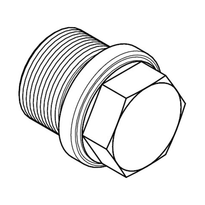 DIN 910 Vis de fermeture avec collerette, hexagone extérieur, lourd, filetage fin cylindrique FEIN, MS M10x1 HP