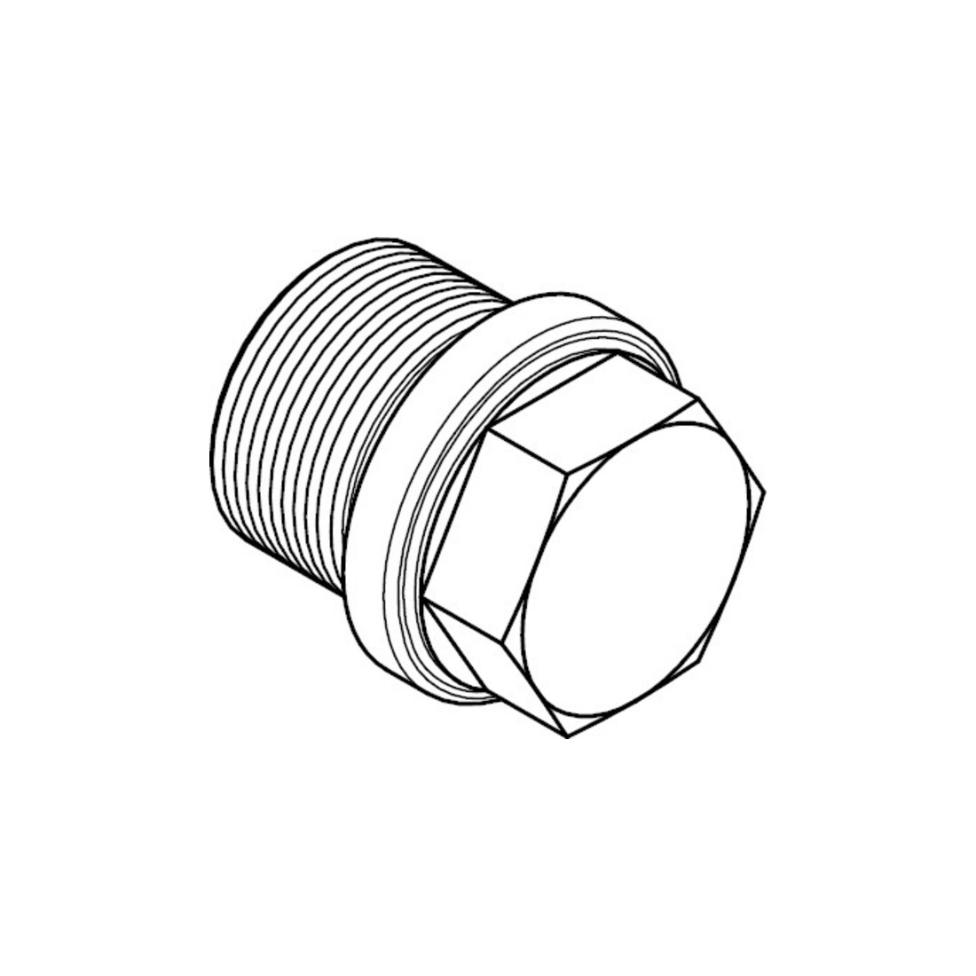 DIN 910 Vis de fermeture avec collerette, six pans extérieur, lourd, filetage fin cylindrique, ST M18x1,5 P