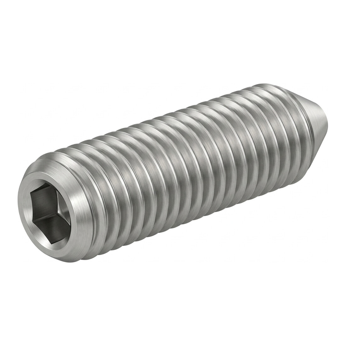 DIN 913/ISO 4026 Gewindestift Feingewinde VG M8x90 Stahl 45H blank Innensechskant m. Kegelkuppe