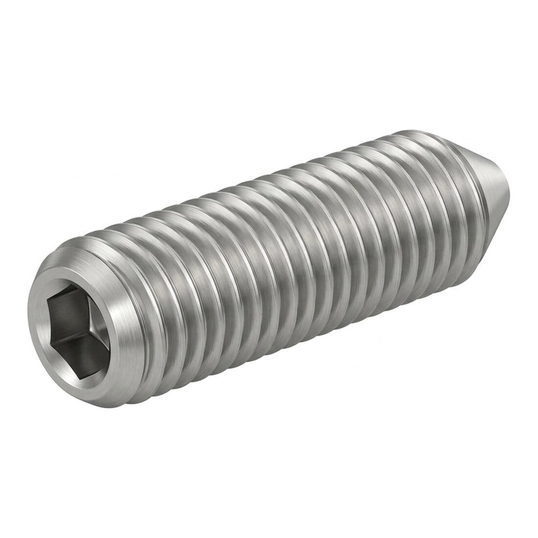 DIN 913/ISO 4026 Gewindestift VG M20x35 Stahl 45H galvanisch verzinkt Innensechskant m. Kegelkuppe