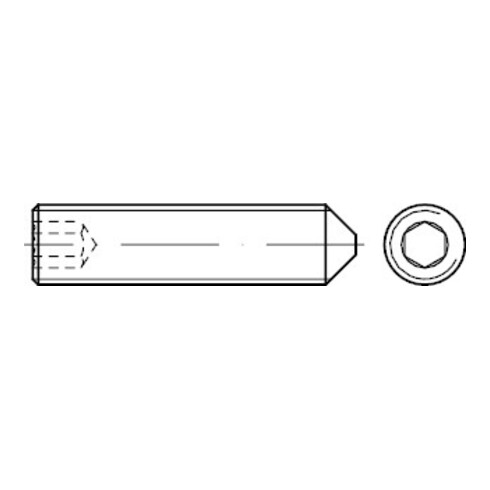 DIN 914 Gewindestift mit Spitze und Innensechskant, Edelstahl A1/A2 M2x8 HP