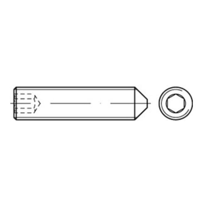 DIN 914/ISO 4027 Goupille filetée pointe six pans creux, inox, brut