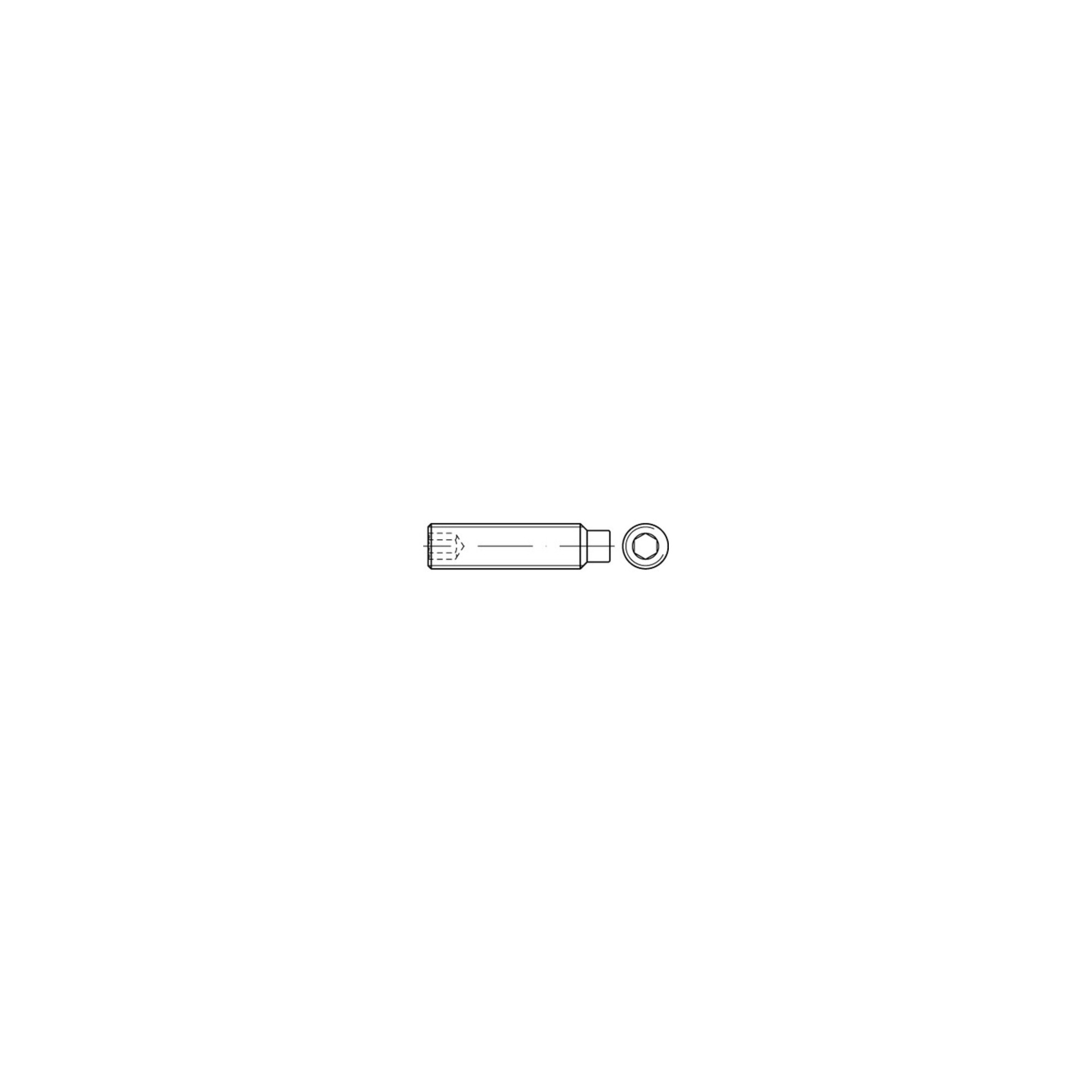 DIN 915/ISO 4028 Gewindestift 45 H M 4 x 16 ; Industrial Quality Supplies
