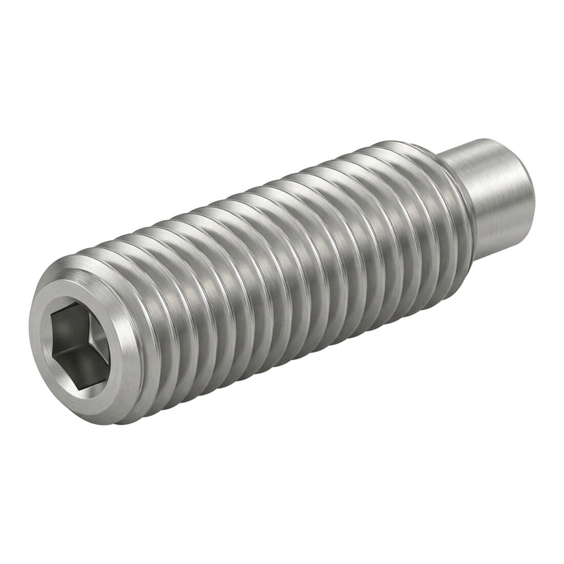 DIN 915/ISO 4028 Gewindestift VG M12x50 Stahl 45H galvanisch verzinkt Innensechskant m. Zapfen