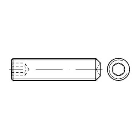 DIN 916 Gewindestift mit Ringschneide und Innensechskant, Edelstahl A1/A2 M3x4 HP