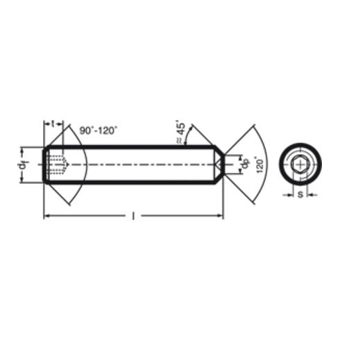 DIN 916/ISO 4029 Gewindestift mit Ringschneide Innensechskant, Edelstahl, blank