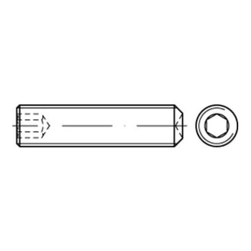 DIN 916/ISO 4029 Gewindestift VG M10x40 Stahl 45H galvanisch verzinkt Innensechskant m. Ringschneide