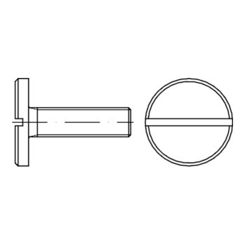 DIN 921 Vis à tête plate fendue, grande tête, inox A1 M3x6 HP