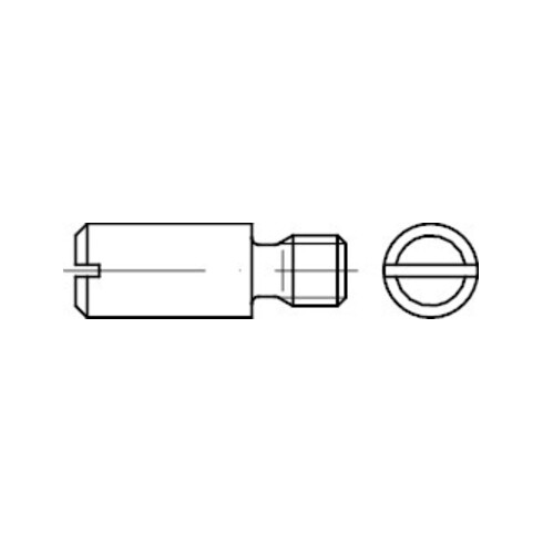DIN 927 Zapfenschraube mit Schlitz, 14H M3x5 HP
