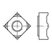 DIN 928 Vierkant-Schweißmutter, Stahl, blank