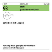 DIN 93 Scheibe mit 1 Lappen, ST galZn 23 HP