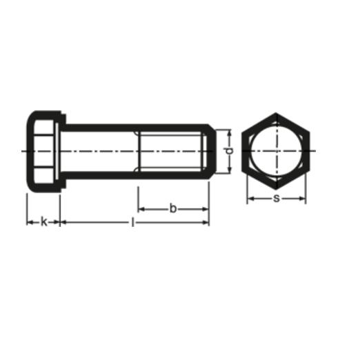 DIN 931 Sechskant-Schaftschraube M24x160 Stahl 10.9 zinklamellenbeschichtet