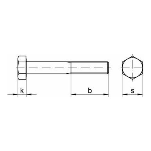 DIN 931 Sechskantschraube mit Schaft, 8.8 galZn M4x25 HP