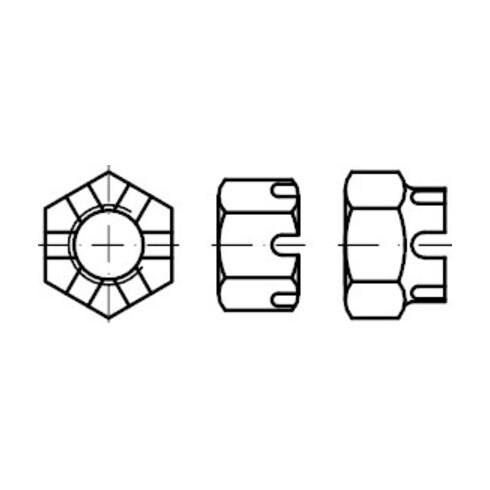 DIN 935-1 Kronenmutter, hohe Form, 8 M36 HP