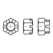 DIN 935-1 Kronenmutter, hohe Form, Edelstahl A2 M12 SW19 HP