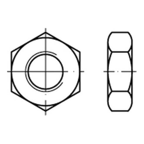 DIN 936 Sechskantmutter niedrige Form mit Linksgewinde, Stahl 14 H