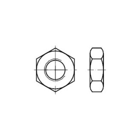 DIN 936 Sechskantmutter, niedrige Form, 14H galZn LH M27 HP