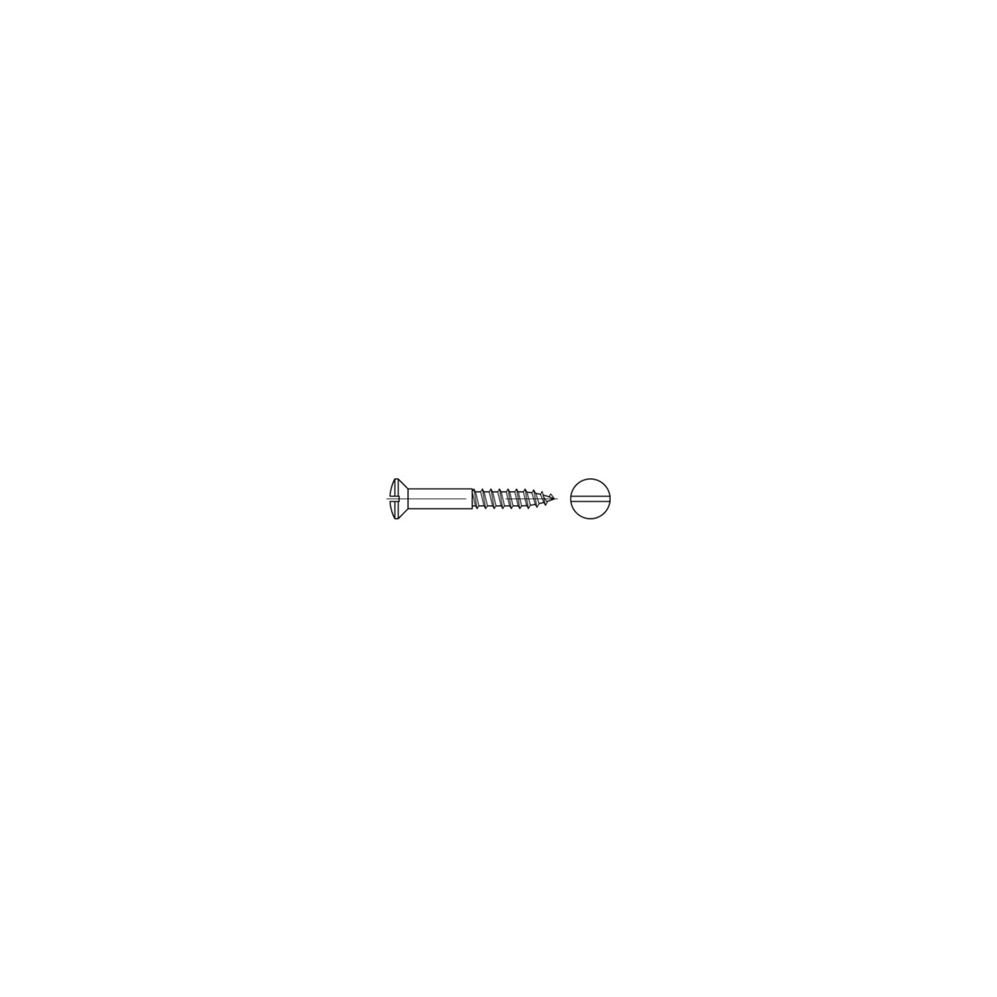 DIN 95 LinsenSenkkopf-Holzschraube 2,5x25 Messing vernickelt Schlitz ; Industrial Quality Supplies